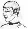 Spock headshot, 3/4 profile facing the viewer's left